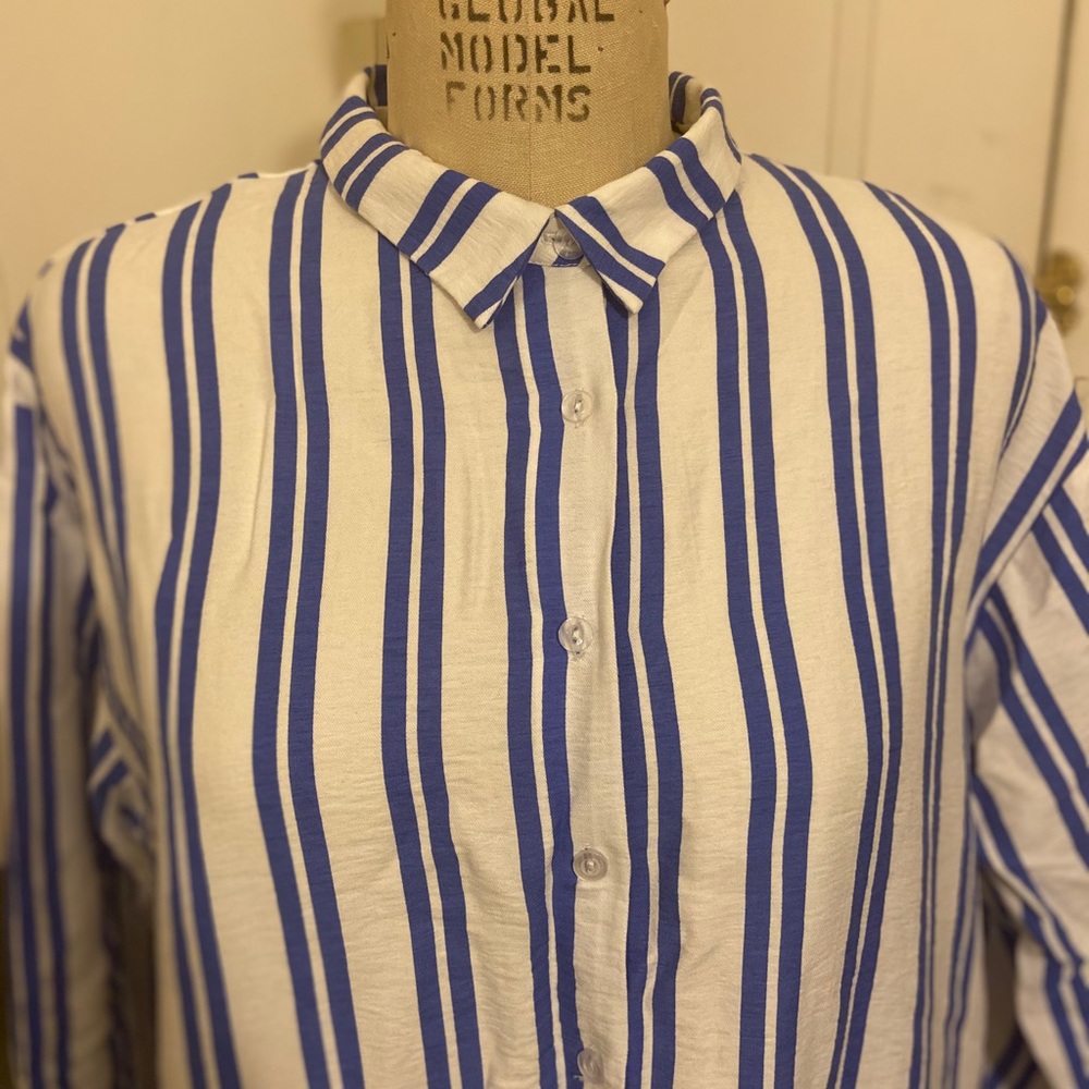 Button up, Striped Swing Dress